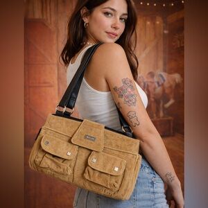 Miche Y2K Corduroy Shoulder Bag – Tan